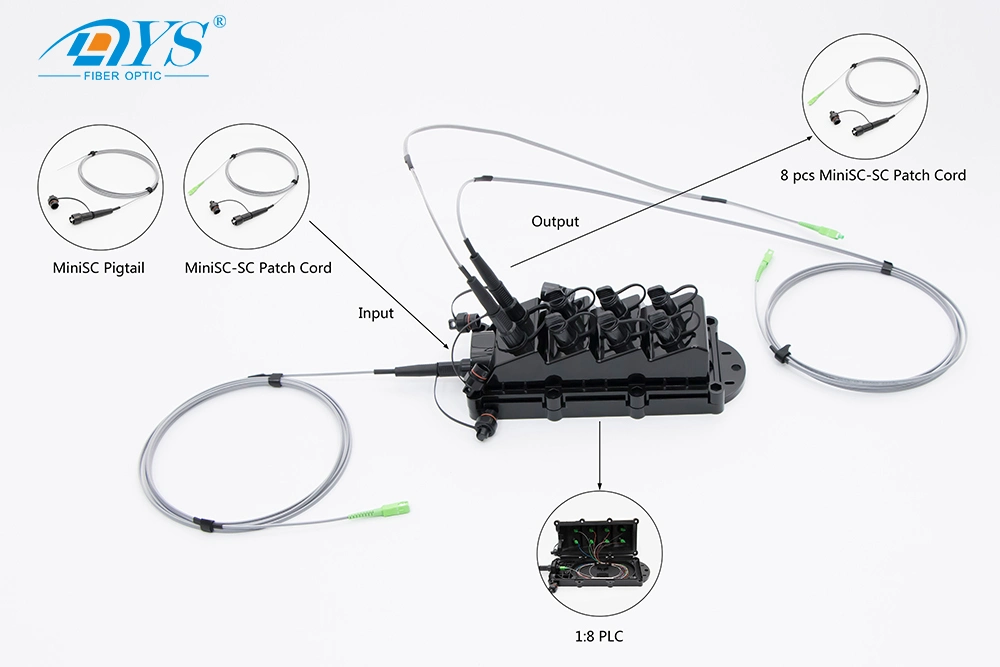IP68 FTTX Enclosure Waterproof Fiber Optic Splice Closure Optical Cable Splice Joint Box with Sc Connection