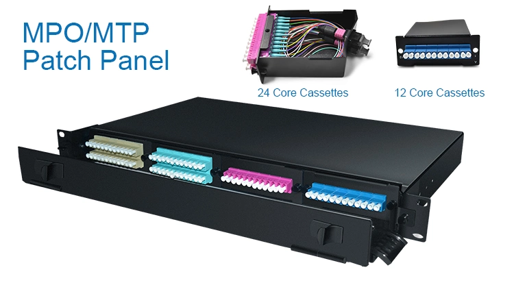 Fiber Optic Om3 Om4 24 Core MTP MPO Module Cassette for Fiber Optic Patch Panel