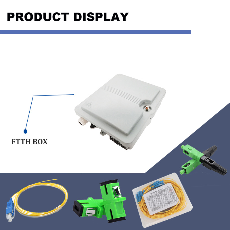Wall Mount Waterproof Fiber Optic Distribution Box, Outdoor 12ports FTTH Fiber Distribution Box with Sc Adapter
