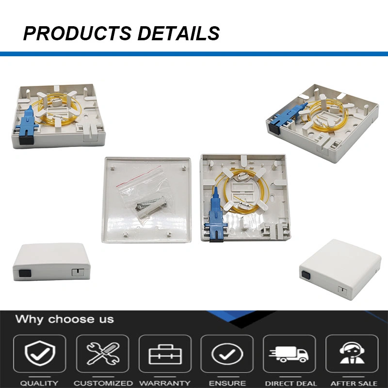 FTTH 2 Port Mini Face Plate Panel 86 Box Type Fiber Optic Terminal Box