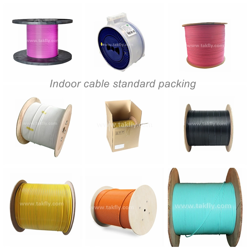 24 Fiber Cable Indoor Distribution FTTH 0.6mm PVC with Aramid Yarn Fiber Optic Cable