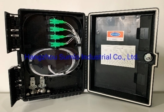 1X32 PLC Splitter ABS Optical Fiber Distribution Box Terminal Box White / Black for FTTX, FTTH Outdoor
