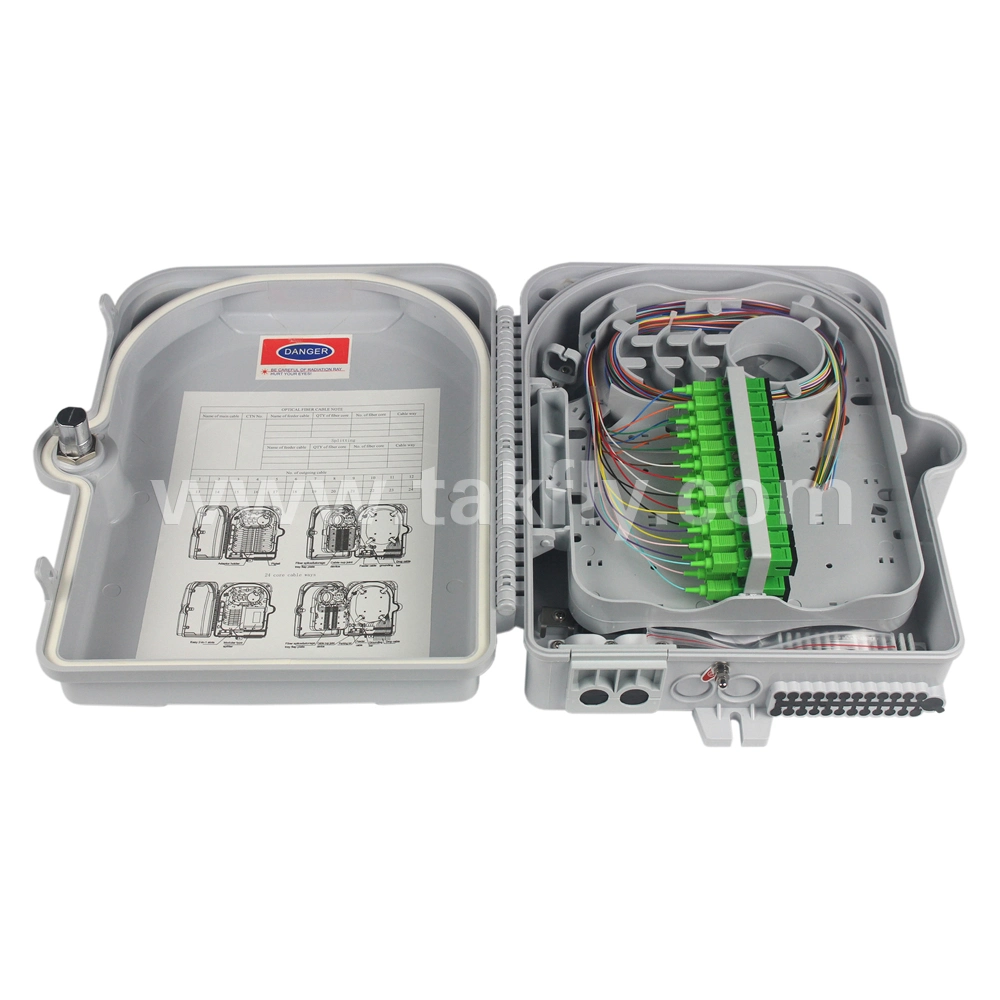 Takfly 24 Cores Sc Pigtail PLC Splitter Fiber Optic Termination Box/Otb/Splice Box