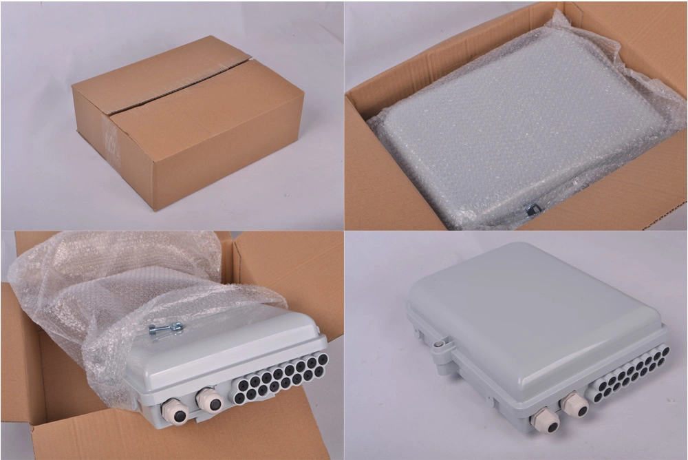 FTTH 16 Cores Plastic Terminal Box Enclosure Box with PLC Splice Tray Fiber Optic Distribution Box