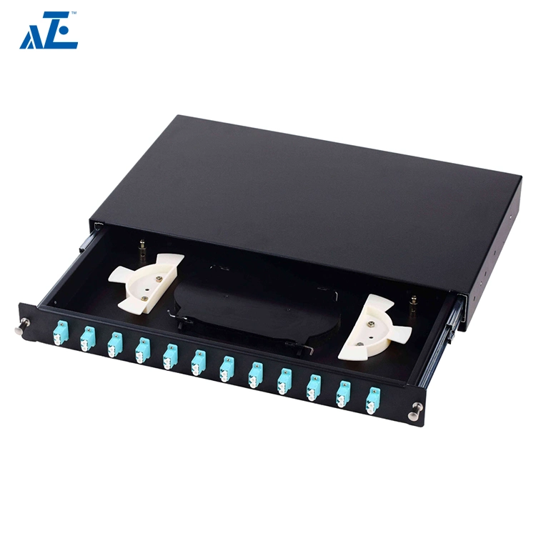 Aze 1u Premium Rack Mount Fiber Patch Panel, with Sliding Rail and Modular Adapter Panel -Of1umapanel3