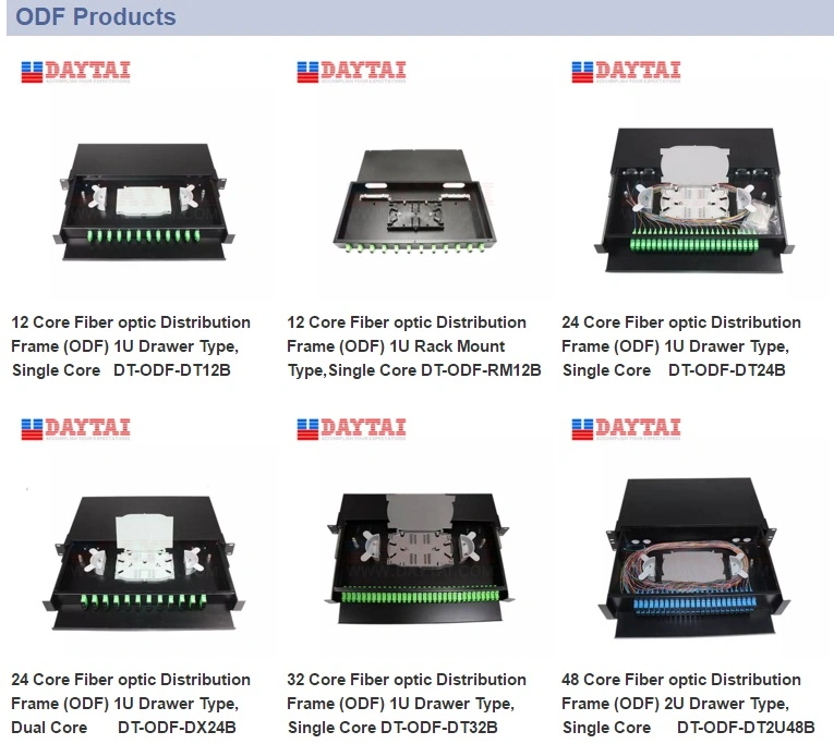 1u Drawer Type Factory Price 24 Port Fiber Optic Distribution Frame 24 Core ODF