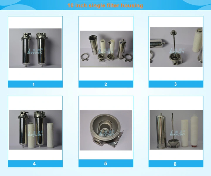 Single Core 10 Inch 226 Sanitary Cartridge Filter Housing with 0.2 Micron Pleated Cartridge Filter