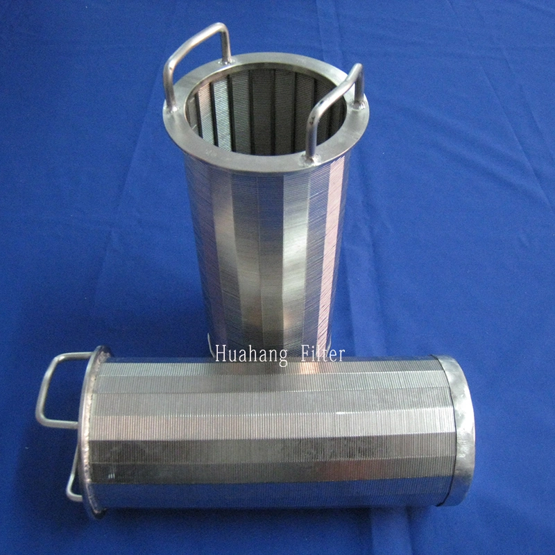 SS wedge wire mesh screen cylinder filter cartridge for water treatment
