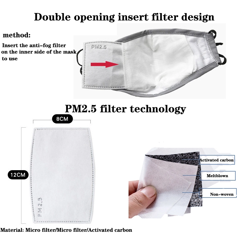 Wholesale Pm2.5 Pure Cotton Respirator Filter Mask Anti-Smog Activated Carbon Mask