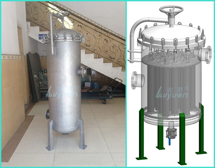 SUS314/316L 7 Core Cartridge Filter Housing Stainless Steel Filter Housing with Leg (7X20