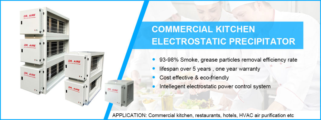 98% Efficiency Restaurant Kitchen Electrostatic Precipitator Esp Fume Purifier Air Filter Cleaner Dust Collector