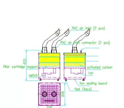 Active Carbon Filter Laser Engraving & Marking Smoke Extractor Ksxh-20b