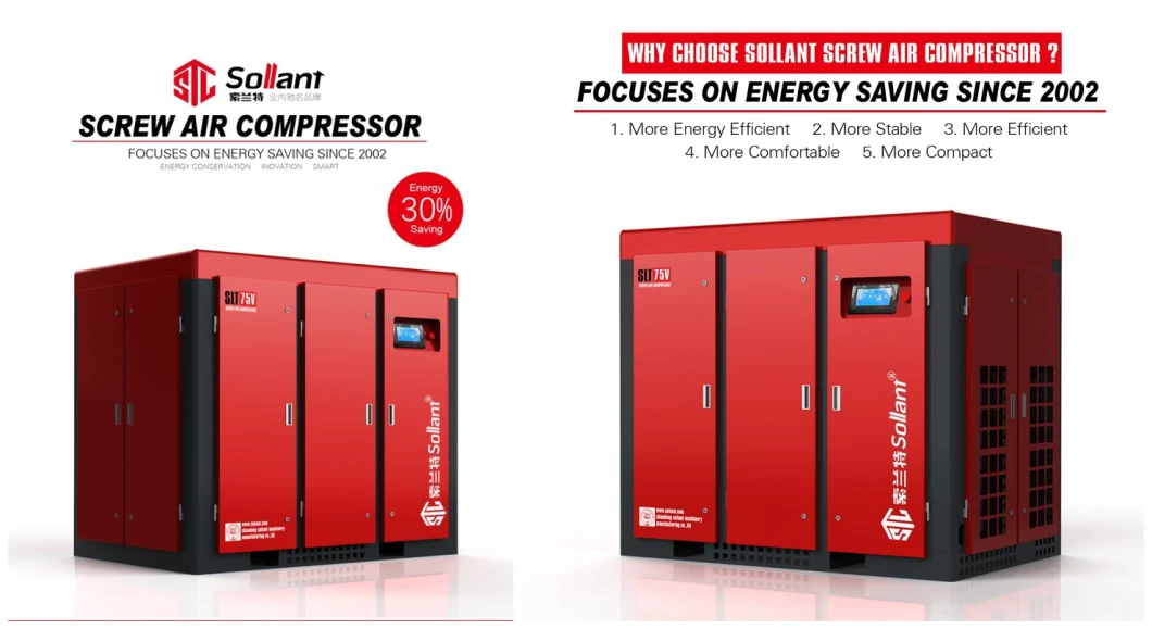 Integrated Screw Air Compressor with Refrigerated Air Dryer/ Air Tank Fine Filter/Air Tank