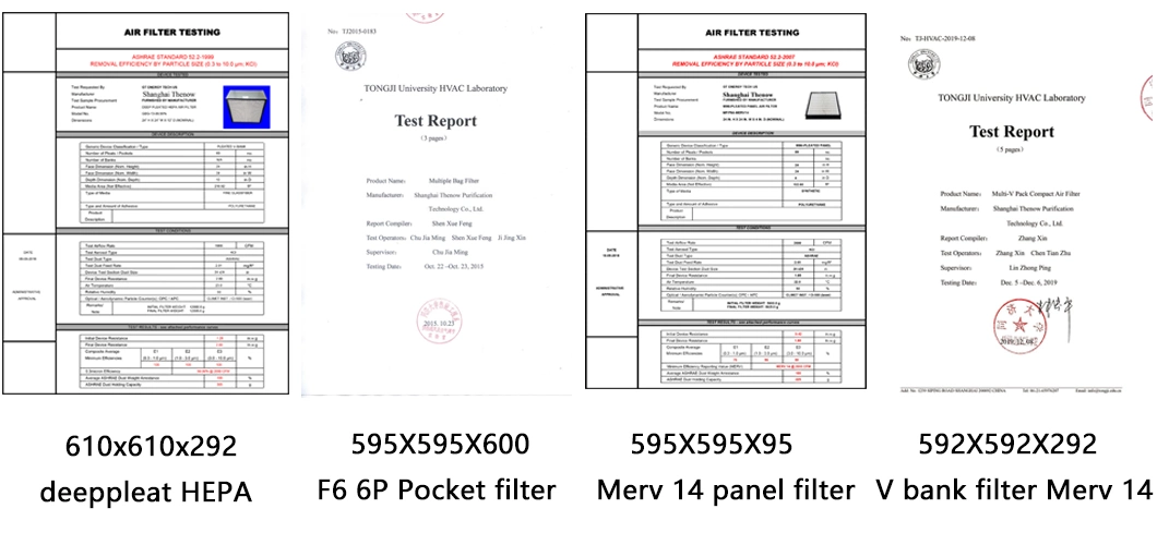 Primary Efficiency Pleated Type Panel Filters/Air Filter