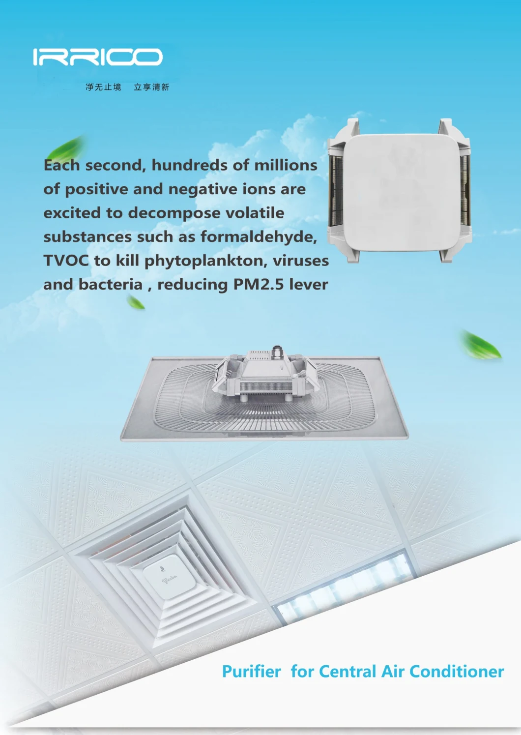 Irrico Indoor Fresh Non-Equllibrium Ions Air Purifier Filter Air Ionizer