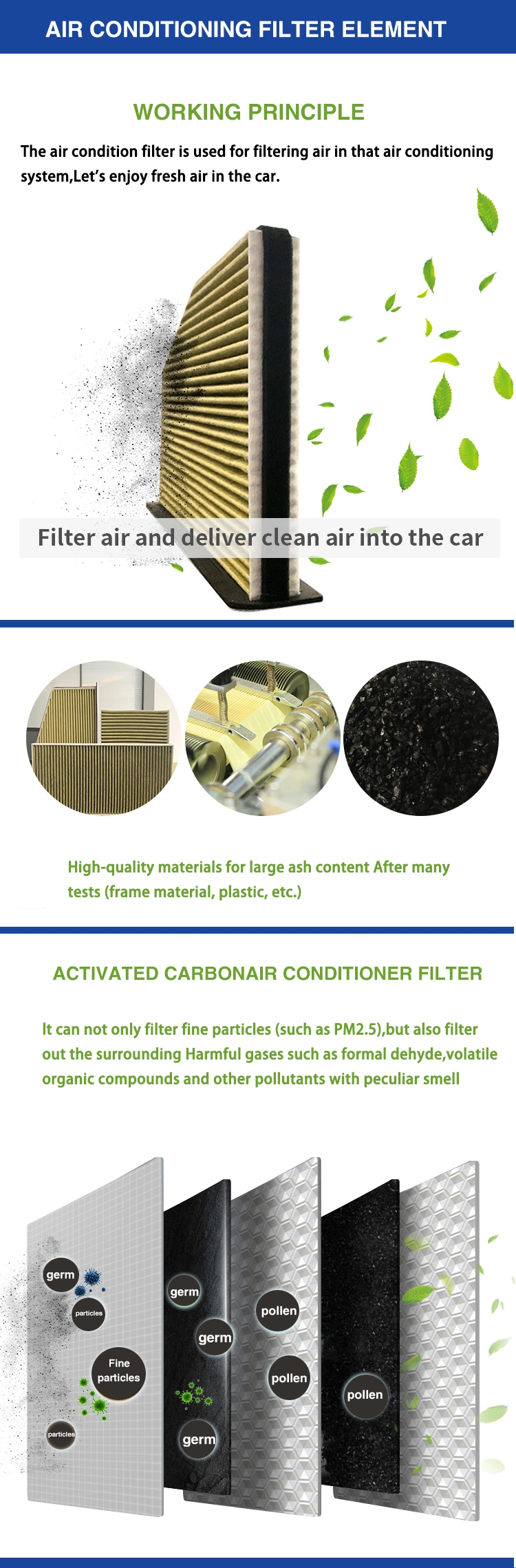 Car Air Filter for 1444-K8, 5005823, A790X9601ka, 93891826, 035 133 843, 069 129 620