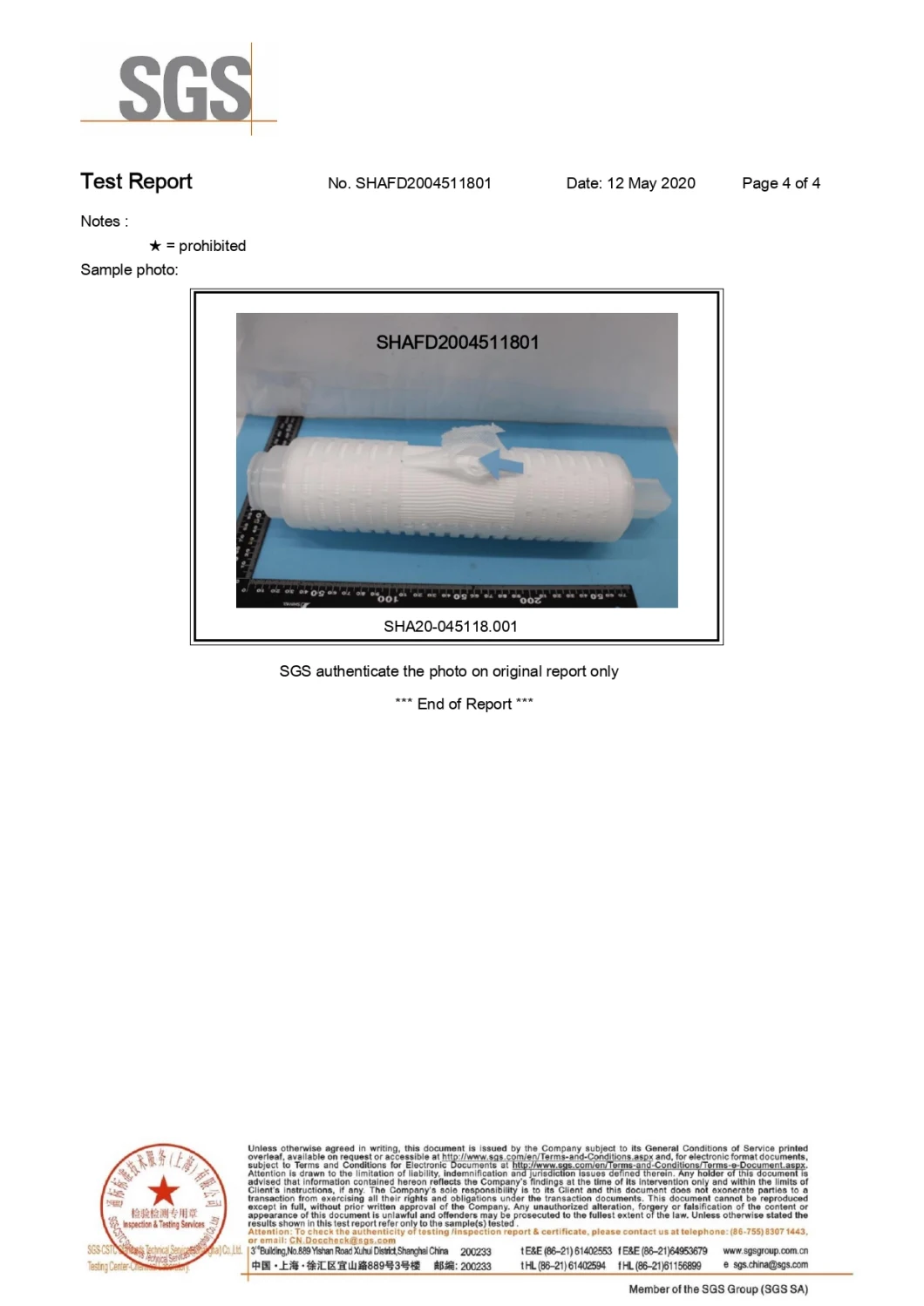 Microns Cartridge Filter/PP Membrane Pleated Filter Cartridge for RO Pre Water Filtration