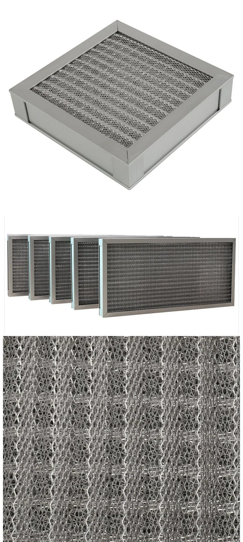 Washable Multilayer Aluminum Mesh Pleat Air Filter for Ventilation System