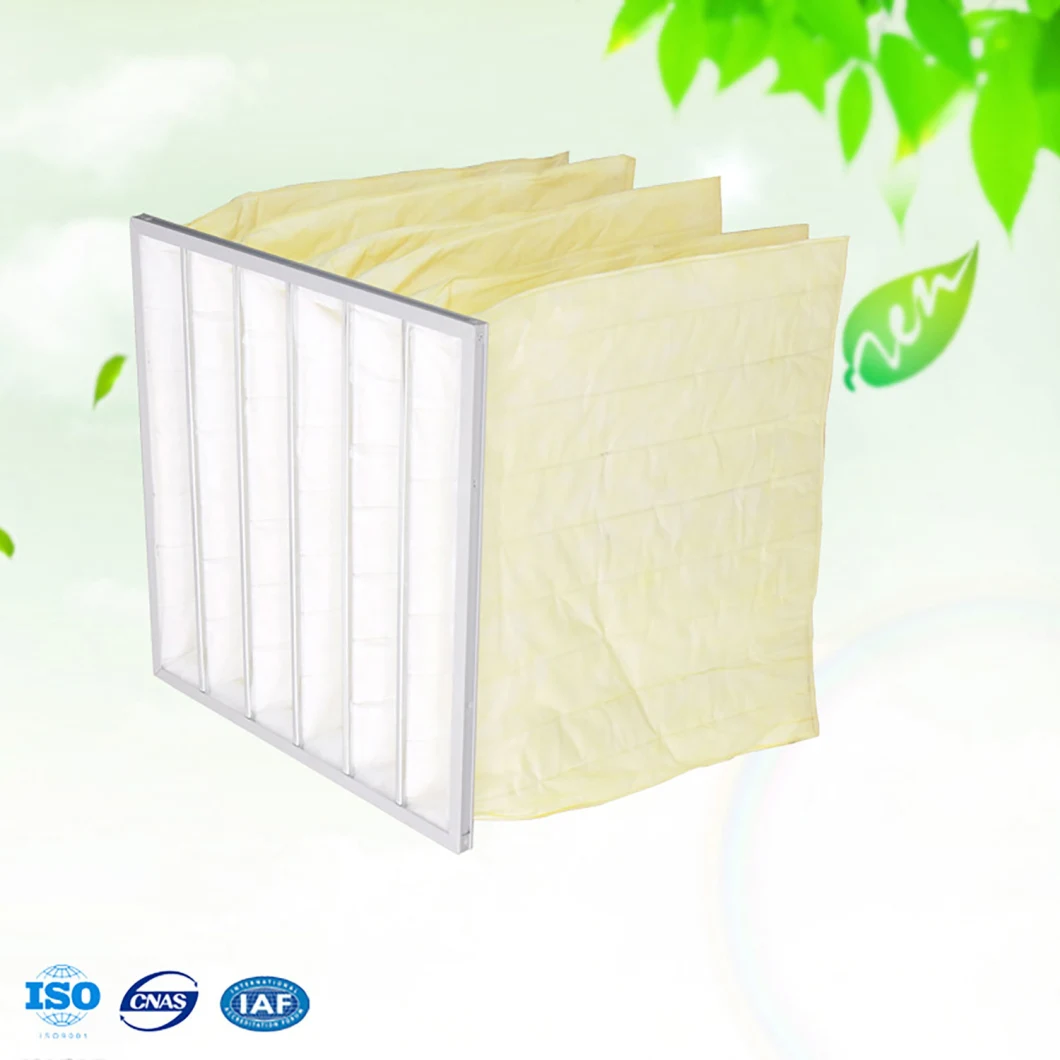 Secondary Efficiency Pocket Air Filter F8 Bag Filter with Aluminium Alloy Frame for Ahu and Cleanroom