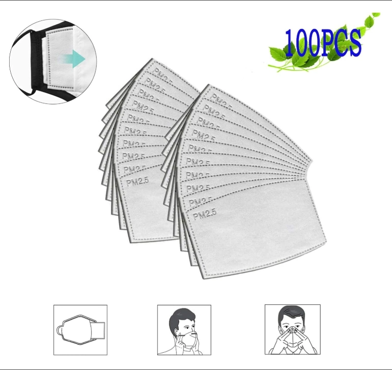 Adult Pm 2.5 Mask Activated Carbon Filters 5 Layers Replaceable Filter Anti Haze Dust Filters for Kids