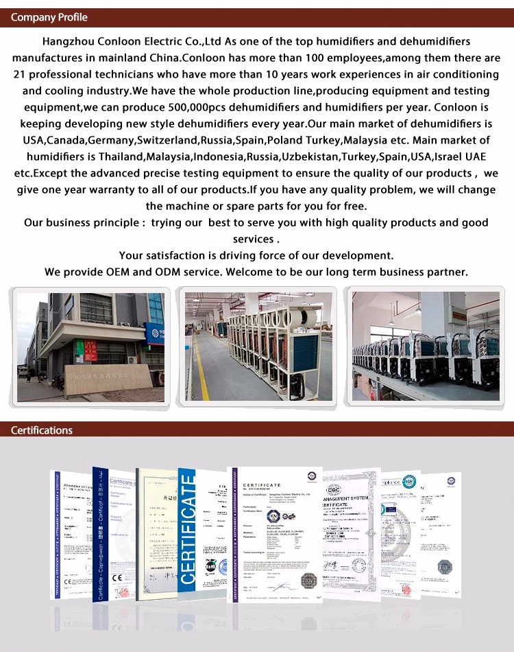 Conloon Dehumidifier Industrial Dehumidifier Refrigerant Dehumidifier Air Dehumidifier 80L/D