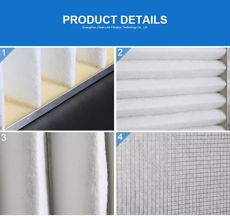Washable Plank Filter Mesh Primary-Efficiency Panel Filter Synthetic Fiber Pleated Pre Panel Ventilation Air Filter