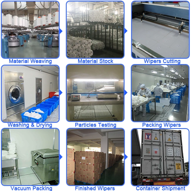 OEM Customized Size Dustless Lint Free Cleanroom Wipers for LCD