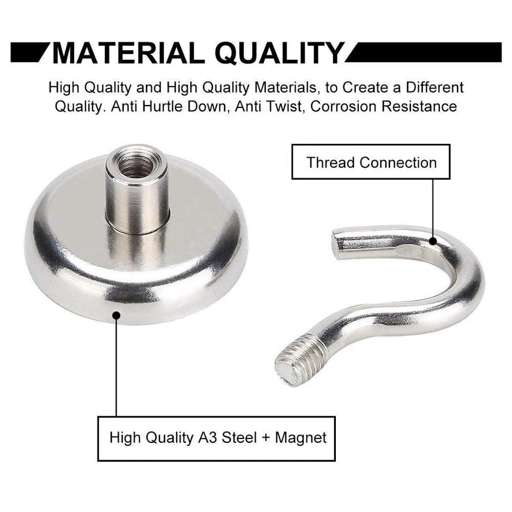Nickel Coating Strong Magnetic NdFeB Hooks Neodymium Pot Magnet