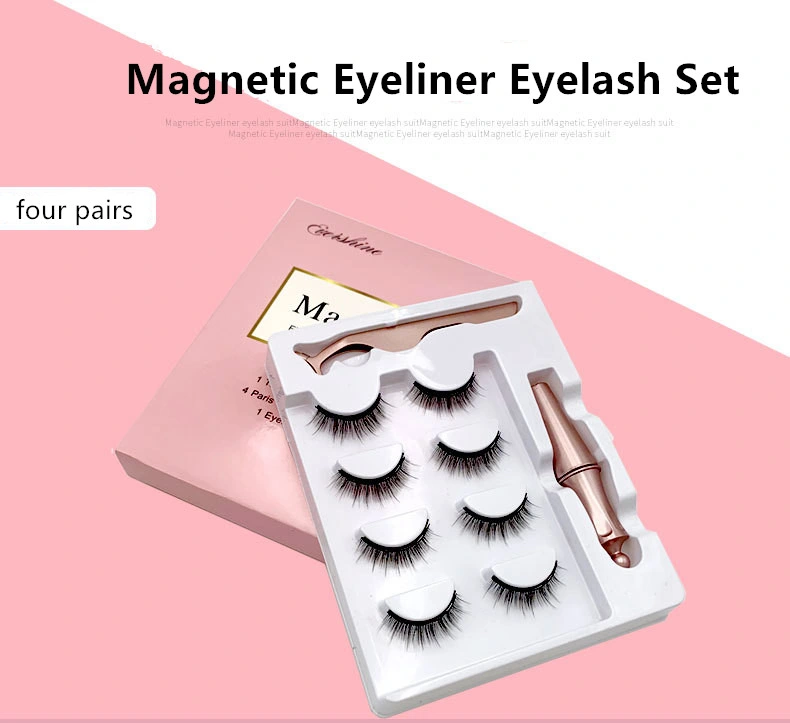 Wholesale Best Seller Magnetic Eyeliner Eyelashes Extension Silk Mink Eyelashes Magnetic Box Lashes