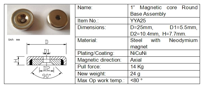 20mm Dia Countersunk N42 Neodymium Pot Magnets