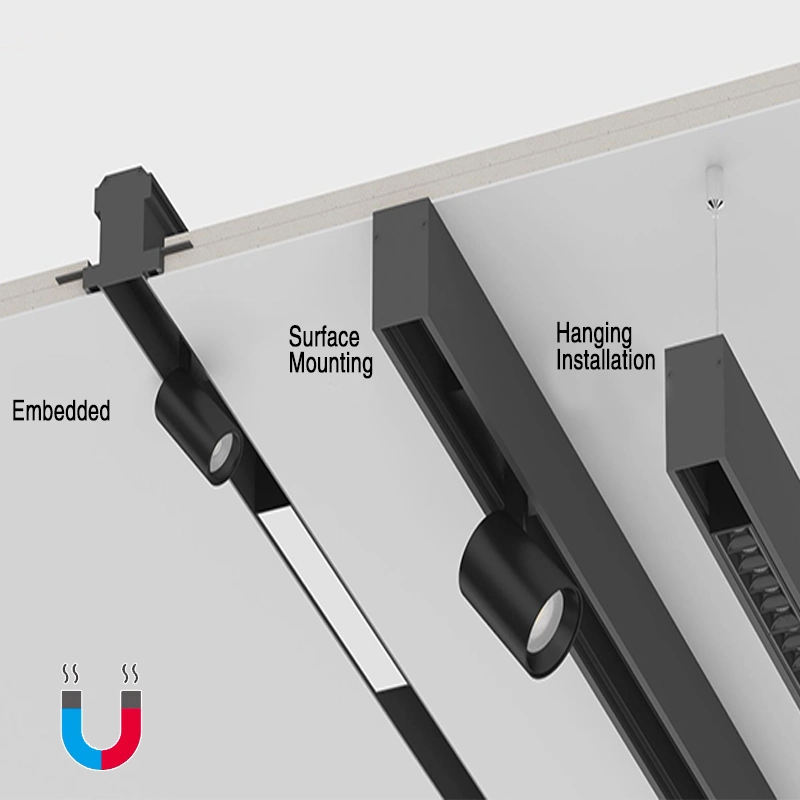 Dali System Black White 48 V Extrusion Unfold Installation Magnetic Rail Track Light