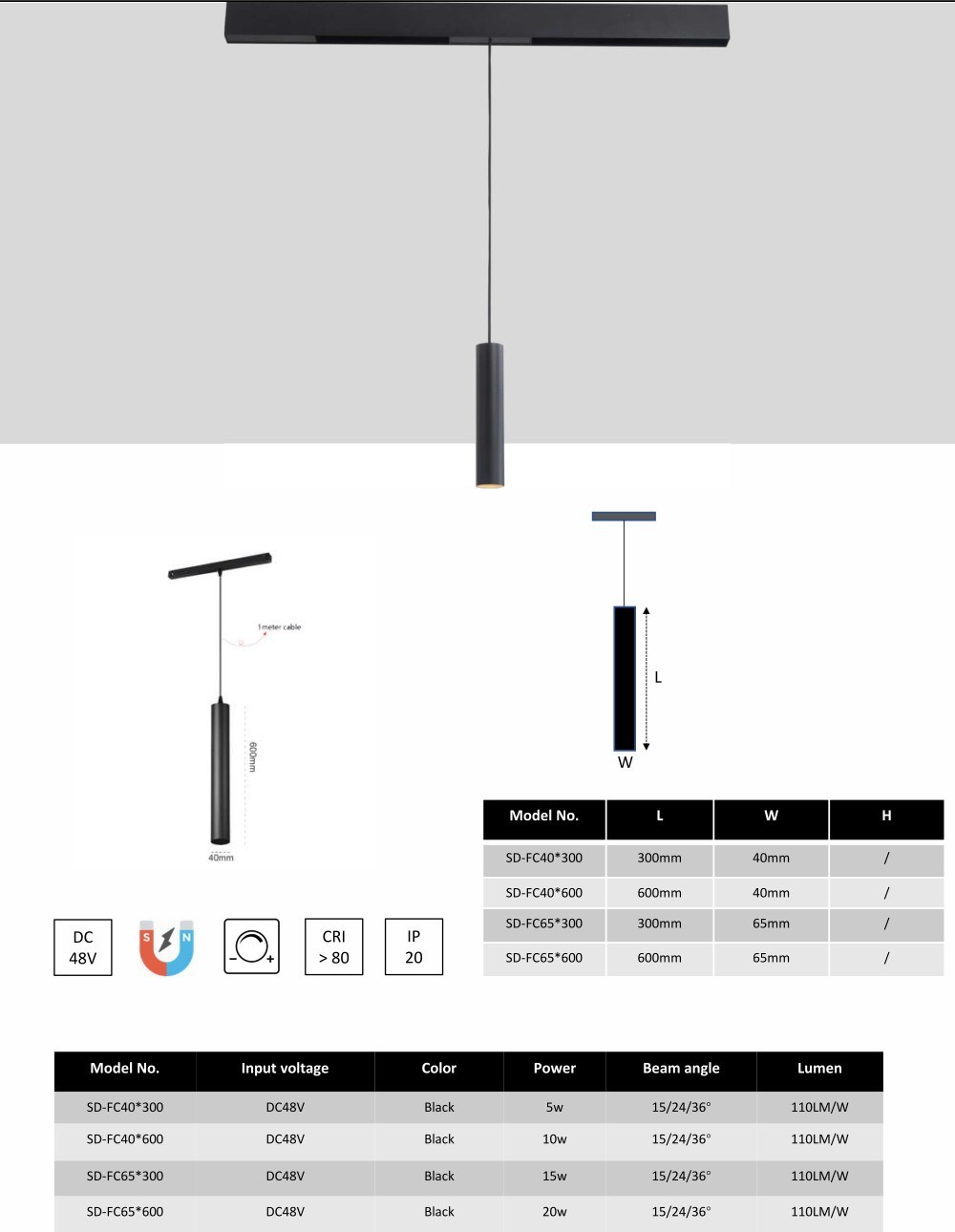 DC48V Low Voltage 0-10V Dimmable Magnet Track Rail System Magnetic LED Linear Track Light