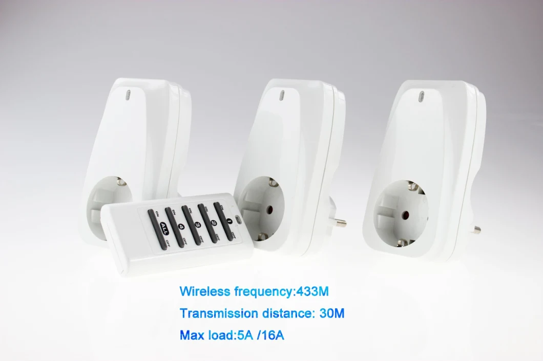 433.92MHz Fix Code Set Easy Wireless Remote Control Socket Europe