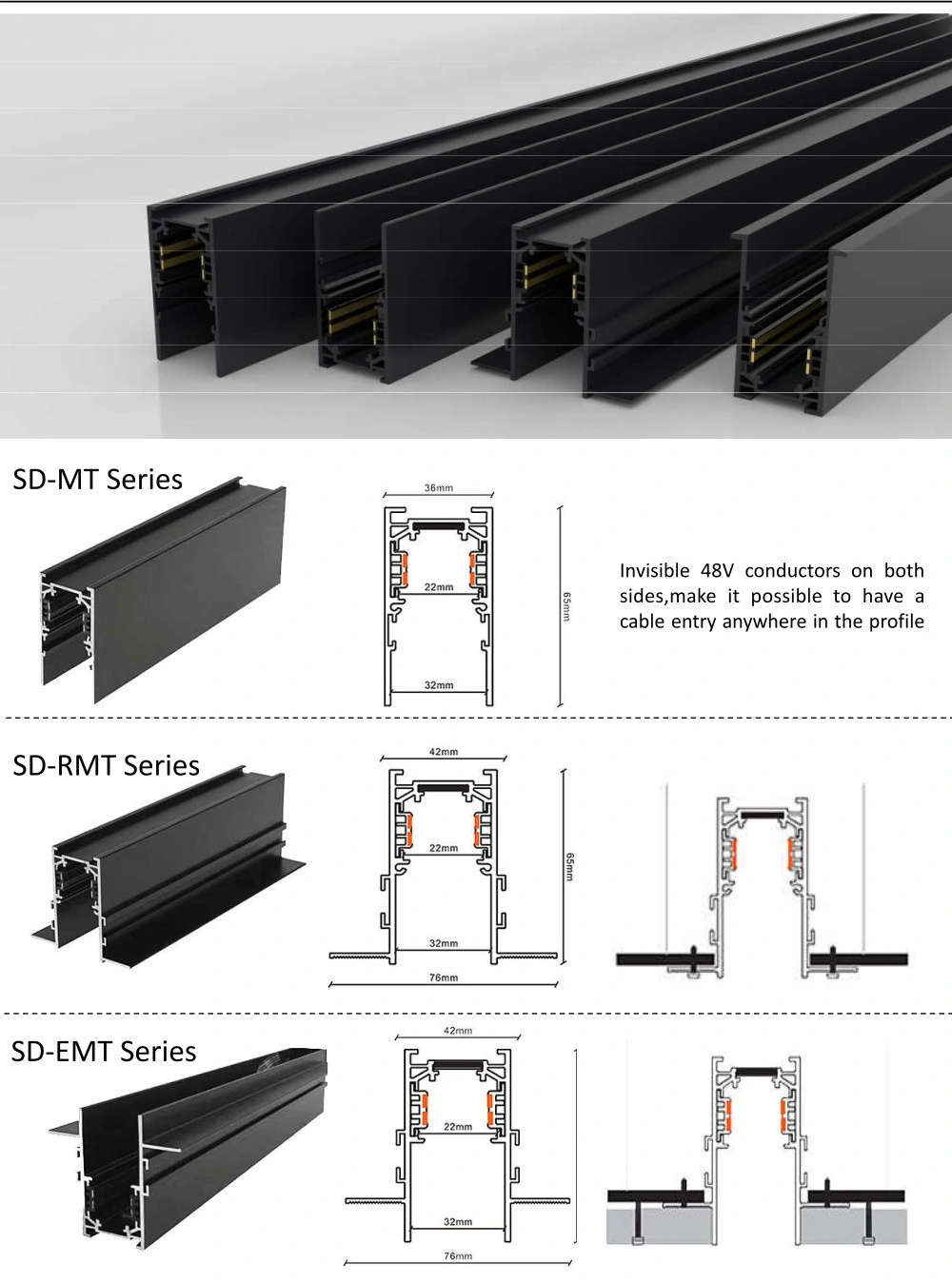 Magnetic Rail System Trimless LED Magnet Track Light