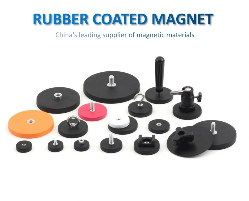 Rubber Coated Pot Neodymium Magnet D88mm with Screw Hole