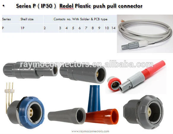 Plastic Circular Connector / Free Socket with Cable Collet and Nut for Fixing Bend Relief