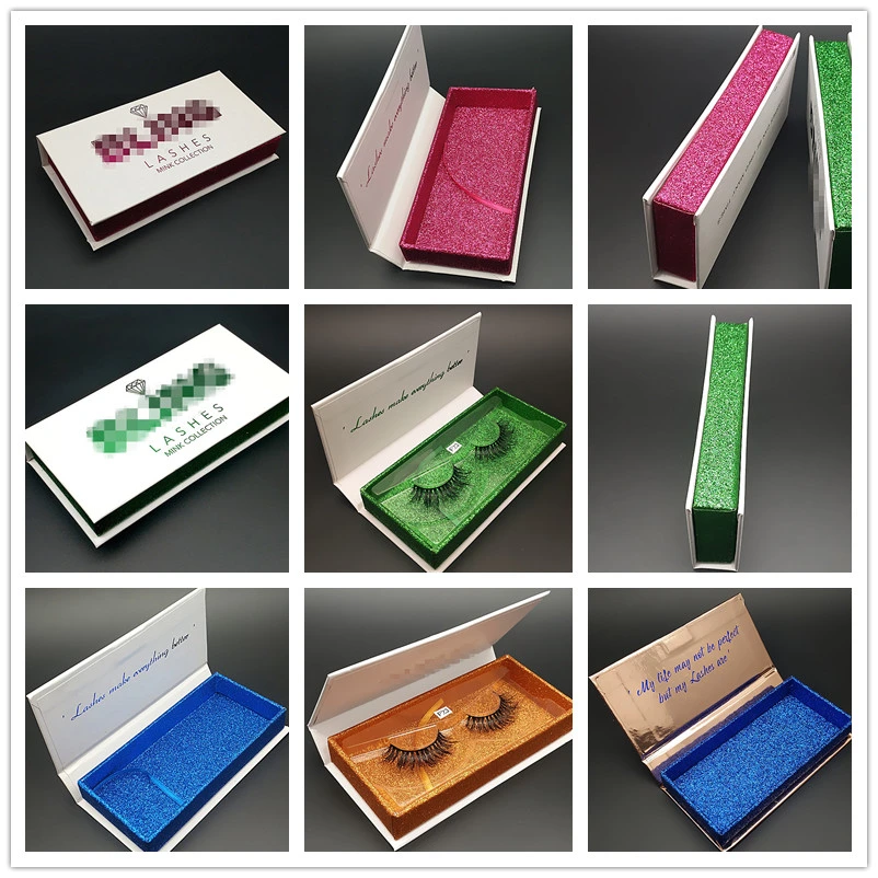 Empty Square Magnet Box Eyelash Packaging Custom Box Silk Eyelash Packaging