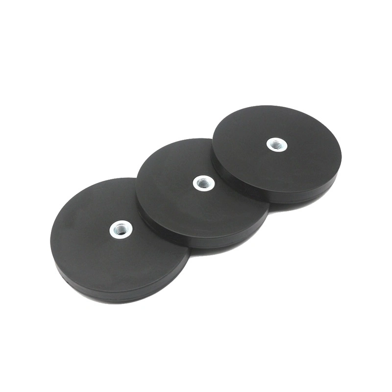 Permanent Strong Black Magnetic Plant Neodymium Magnet Rubber Coating