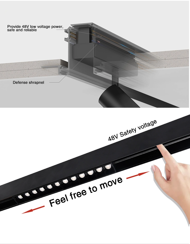 Dali System Black White 48 V Extrusion Unfold Installation Magnetic Rail Track Light