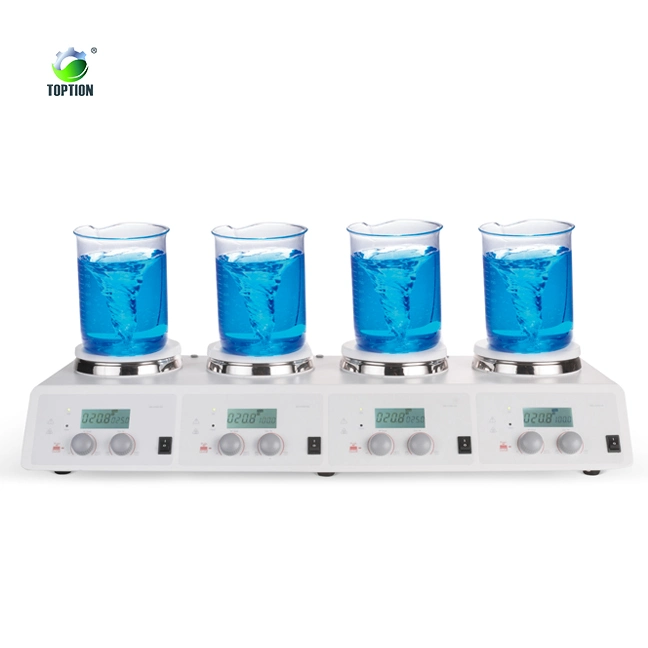 Digital Lab Hot Plate Stirrer Magnetic Stirring Heating Plate Multi 10-Position Hot Plate with Magnetic Stirrer