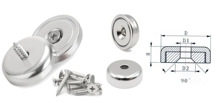 Two-Sides Neodymium Handle Grip Pot Magnets
