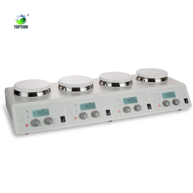 Digital Lab Hot Plate Stirrer Magnetic Stirring Heating Plate Multi 10-Position Hot Plate with Magnetic Stirrer