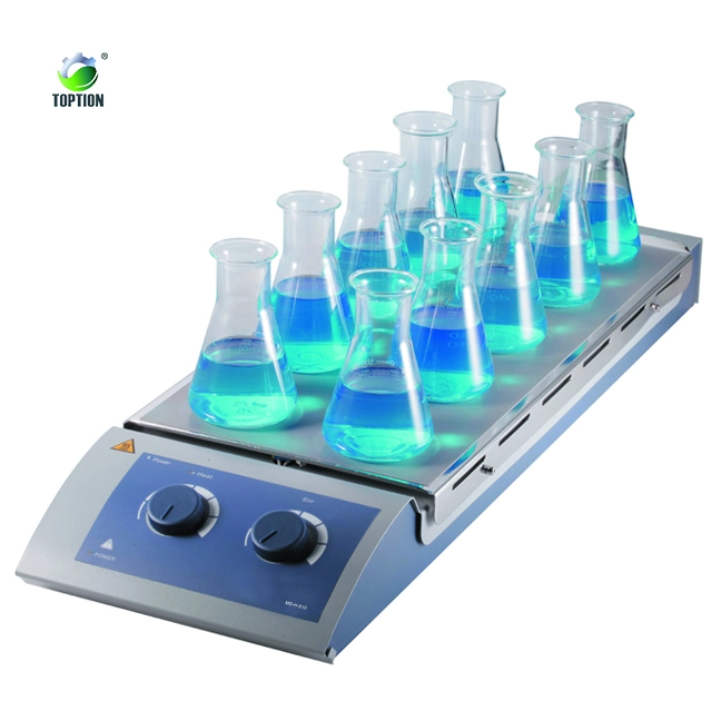 Digital Lab Hot Plate Stirrer Magnetic Stirring Heating Plate Multi 10-Position Hot Plate with Magnetic Stirrer