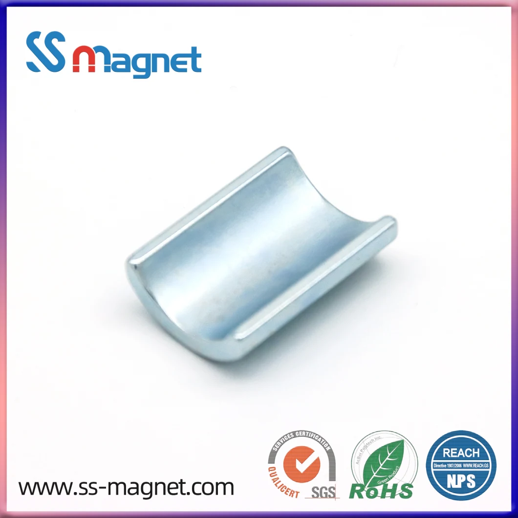 N35sh 38sh 40sh 42sh 45sh Cylinder Permanent Neodymium Arc Magnet for Motors Rotors