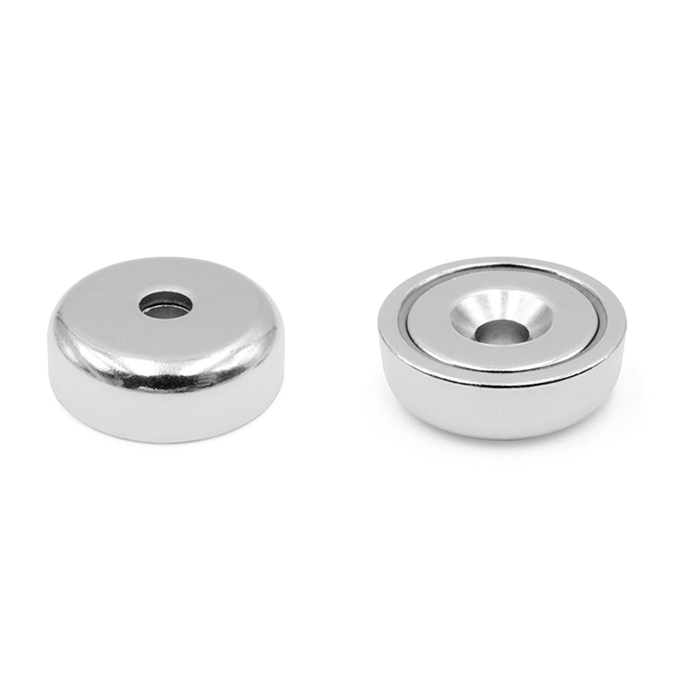 Permanent Neodymium Pot Magnet Countersunk Customized with Screw Hole