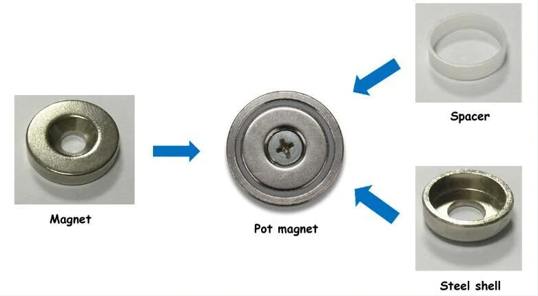 N42 Neodymium Pot Magnet Thick X 5mm 25mm Dia X 8mm Countersunk
