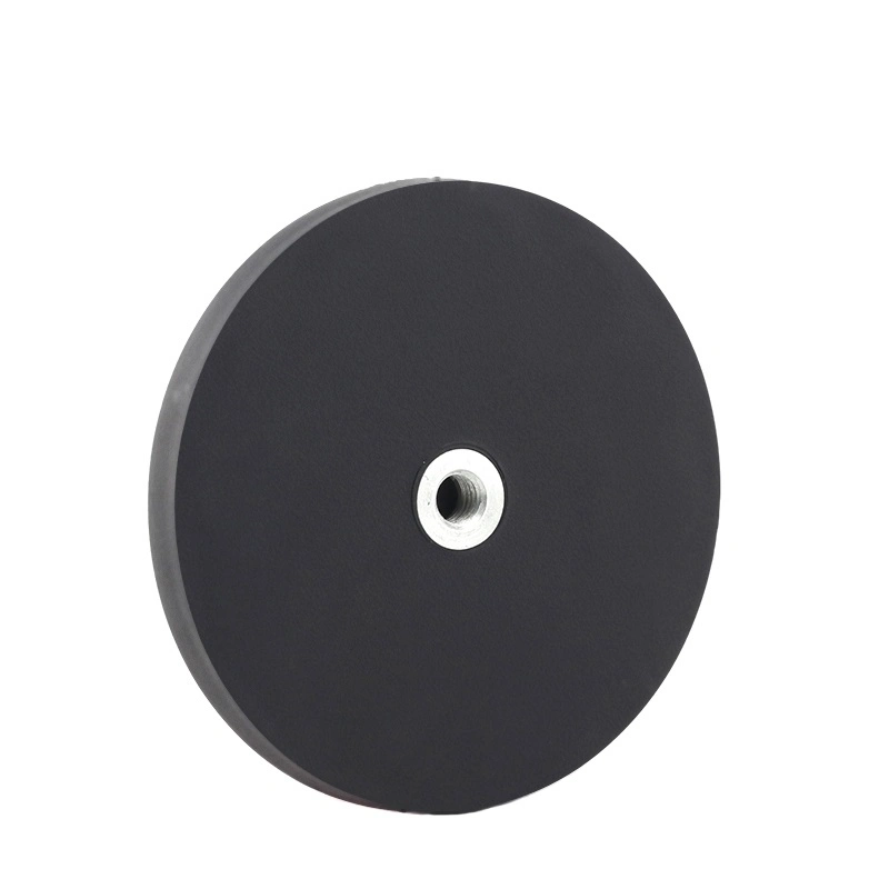 Rubber Coated Pot Neodymium Magnet D88mm with Screw Hole