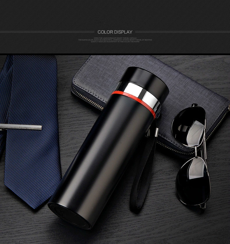 Outdoor Insulated Stainless Steel Vacuum Flask Shatterproof Water Bottle with Lanyard