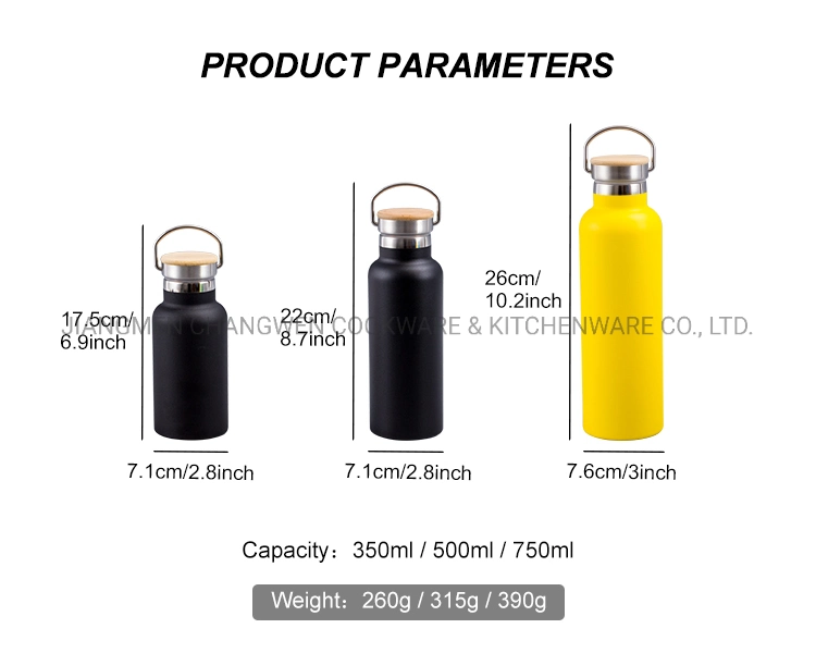 750ml Double Wall Thermos Vacuum Water Bottle with Lifting Handle