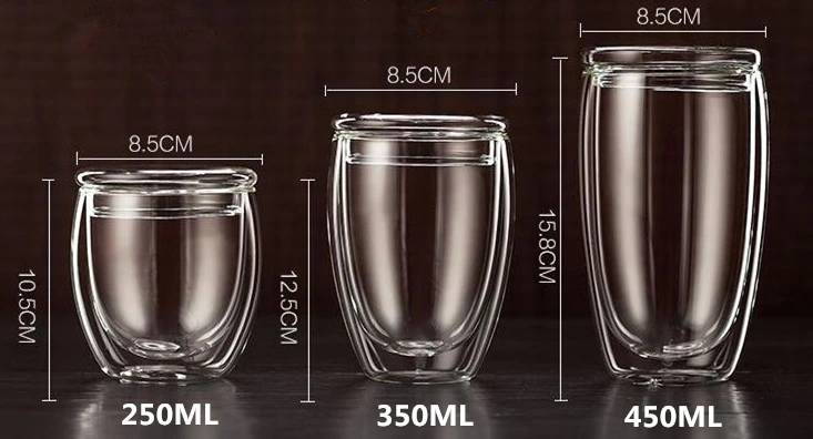 High Borosilicate Glass Straw Cup Straw Drink Cup Double Wall Coffee Cup Christmas Straw Cup